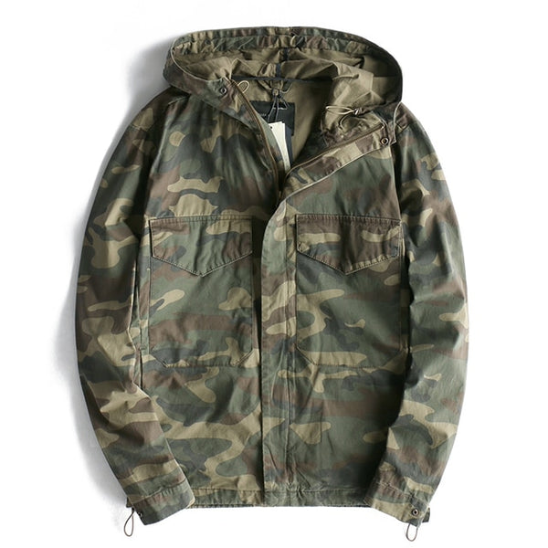 Multiple Pockets Charge Hooded Jacket-Slim Fit