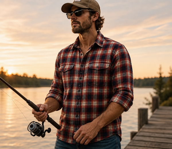 RED BARN DIXIE PAID FLANNEL BUTTON DOWN SHIRT