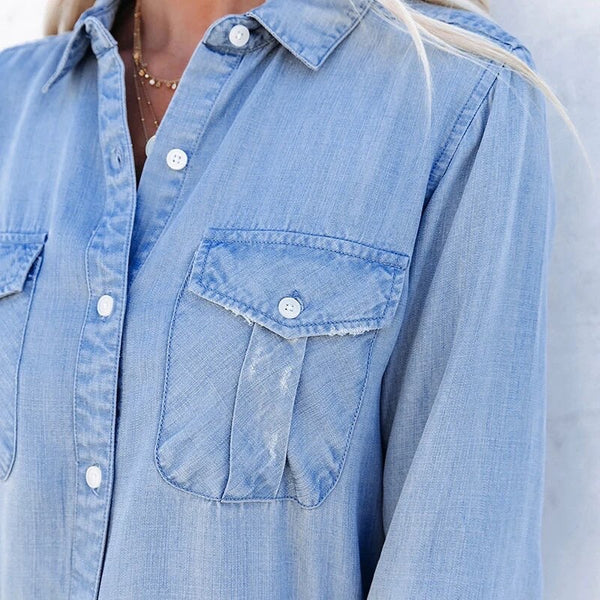 Premier Mens Jeans Stitch Long Sleeve Denim Shirt - Walmart.com
