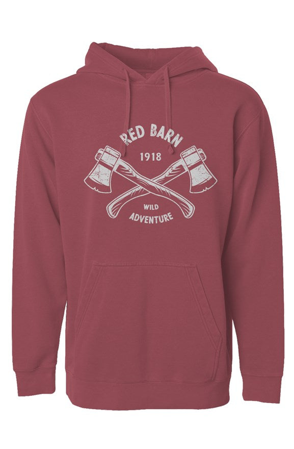 red barn axes graphic hoodie