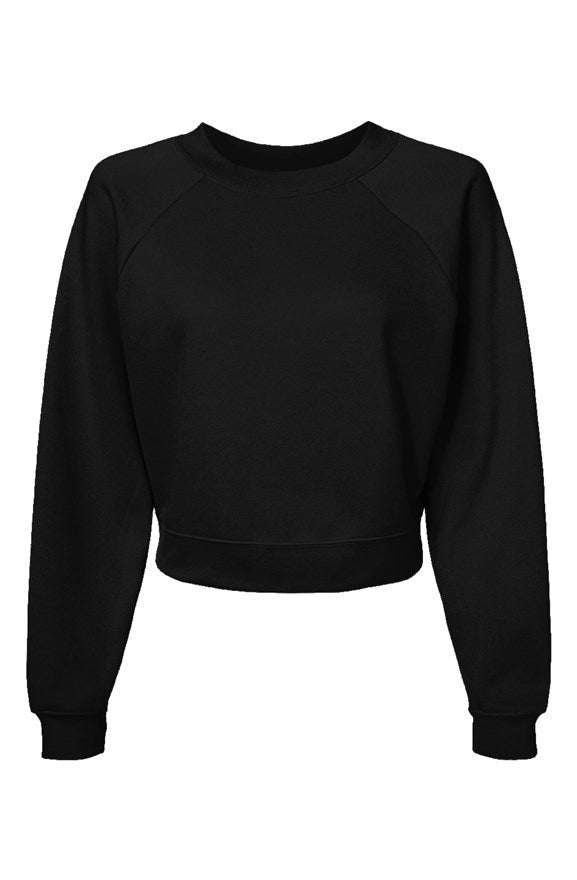 RED BARN BASIC Womens Raglan Pullover Fleece Sweatshirt-BLACK