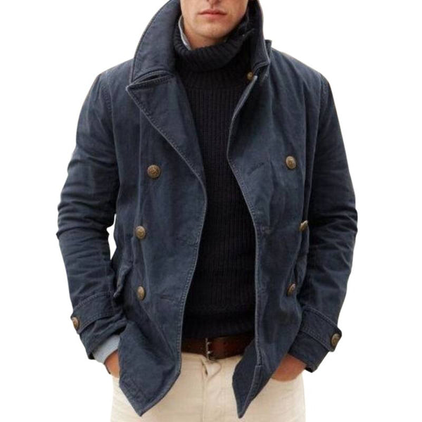 2021 New Men&#39;s Jacket Casual Fashion Solid Color Coat Men Autumn Button Long Sleeve Outerwear &amp; Coats Plus Size Black Jackets