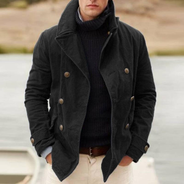 2021 New Men&#39;s Jacket Casual Fashion Solid Color Coat Men Autumn Button Long Sleeve Outerwear &amp; Coats Plus Size Black Jackets