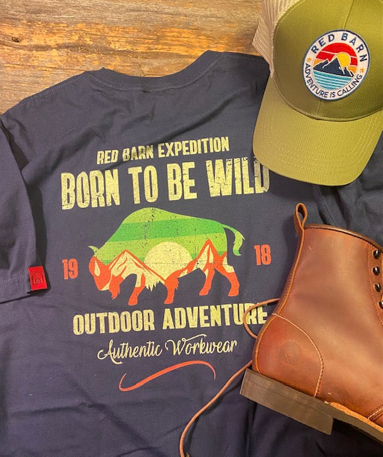 RED BARN BORN TO BE WILD GRAPHIC T SHIRT