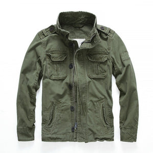Green Military Winter Camouflage Denim Jacket.