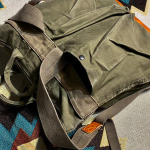Cowhide Wax Canvas Water Proof Backpack.